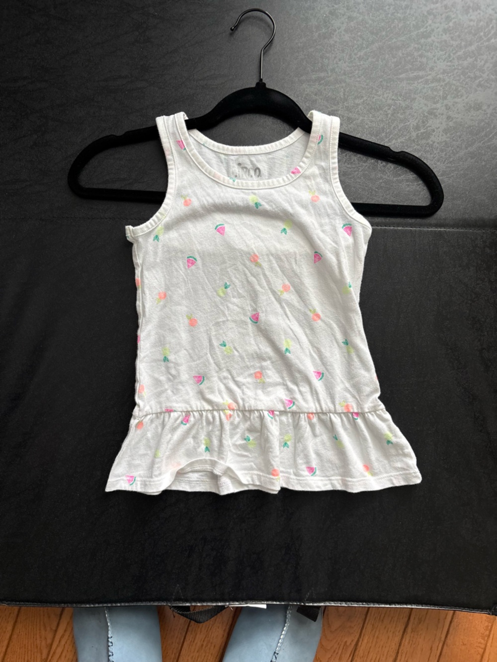 Circo White Tank with Pink Watermelon & Peach Accents